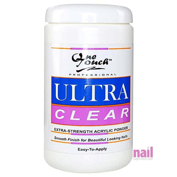 OneTouch Acrylic Nail Powder | Superior Strength - Amazing Retention - Ultra Clear - 24 oz - The Nail Superstore